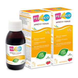 PEDIAKID - Sirop Appétit-Tonus - Complément Alimentaire Naturel - Formule Exclusive au Sirop d'Agave - Stimule l'Appétit - Aide à la Prise de Poids - Lot de 2 flacons de 125 ml