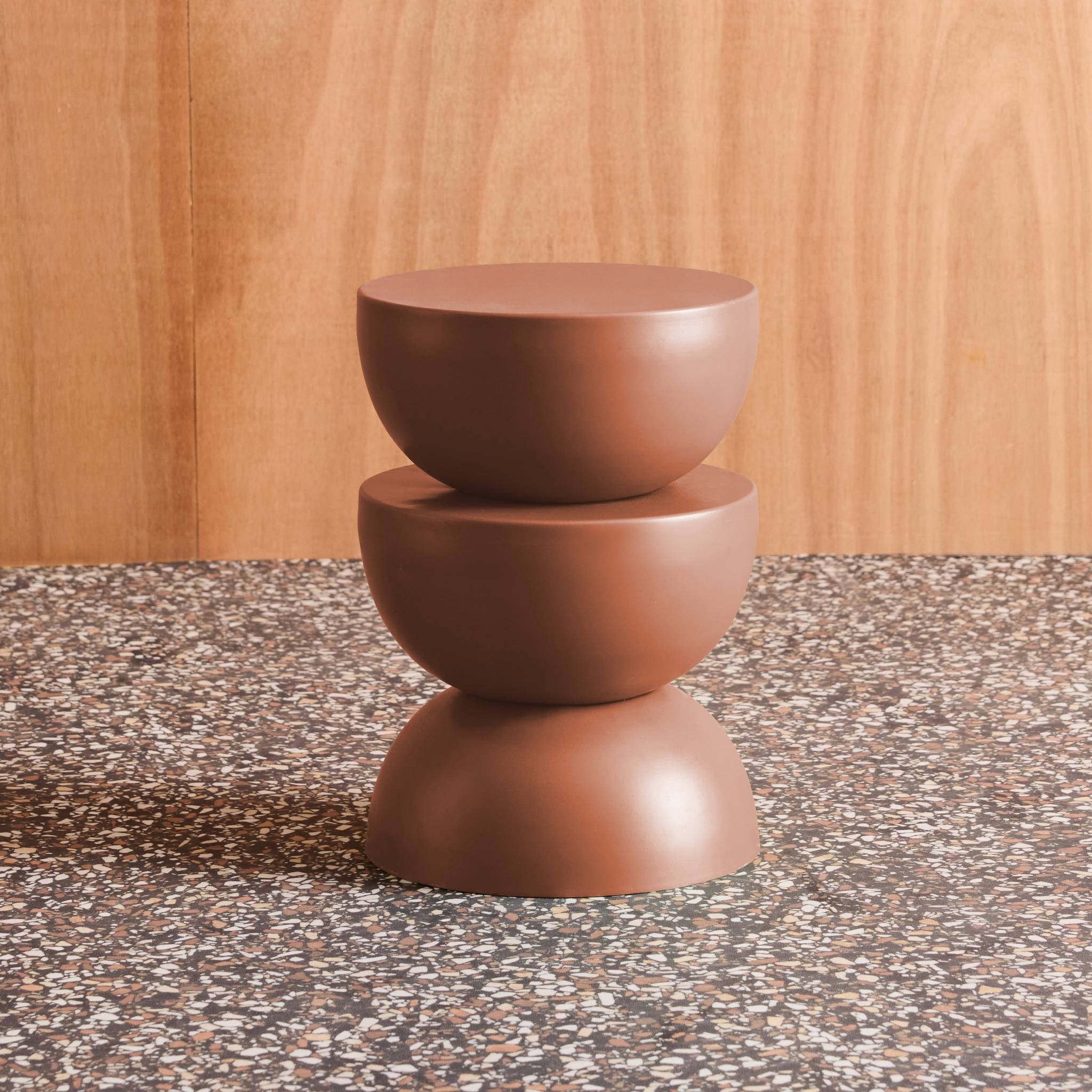 Table d'appoint, bout de canapé, table de chevet métal Ø32 x H46,5cm COUMBA