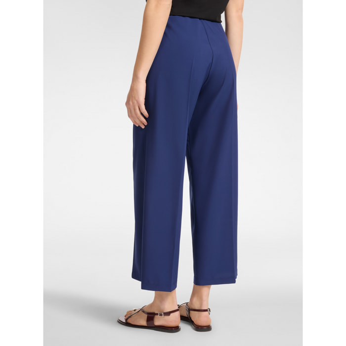 Elena Mirò - Pantalones rectos de tejido ligero - Azul