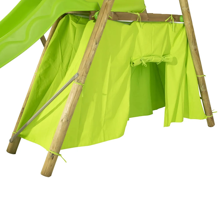 Cabane en toile pour portique bois