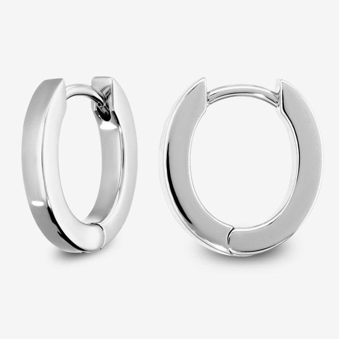 Orecchini Ovali Lucidi placcati Rodio