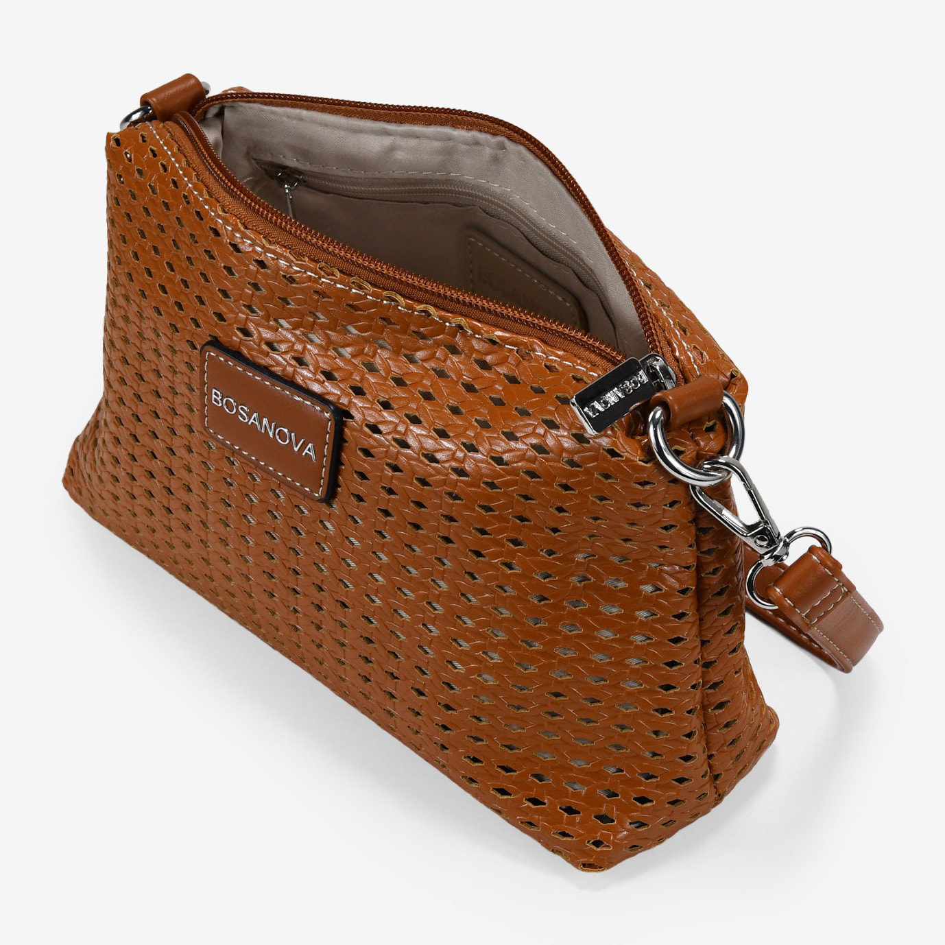 Bolso de hombro cuero pequeño con trenzado