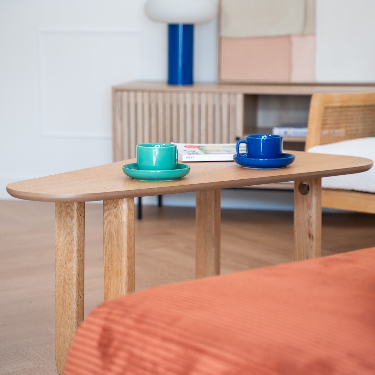 Table basse organique en bois 100 cm - GALIA
