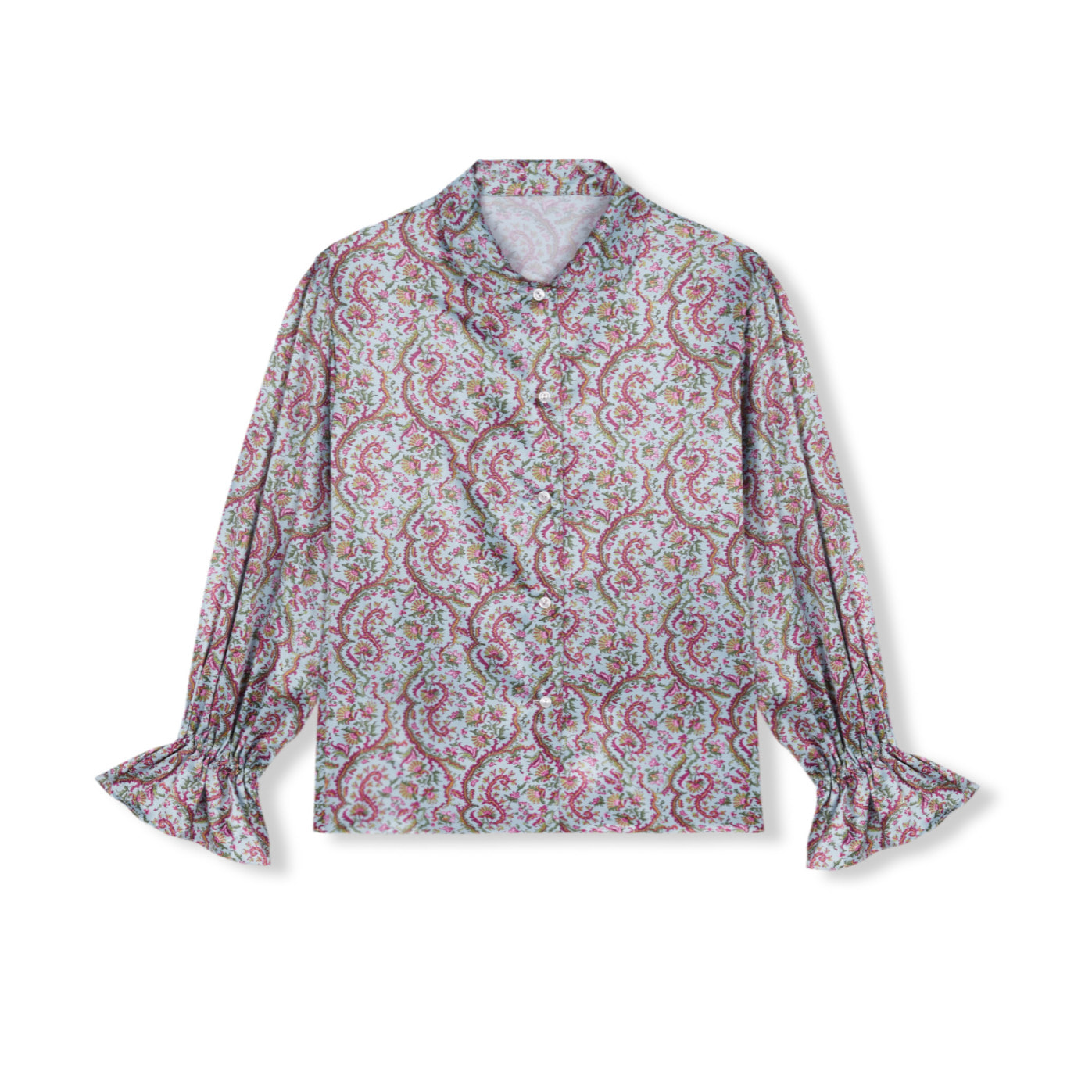 Camiseta de pijama de mujer estampada con cierre de botones