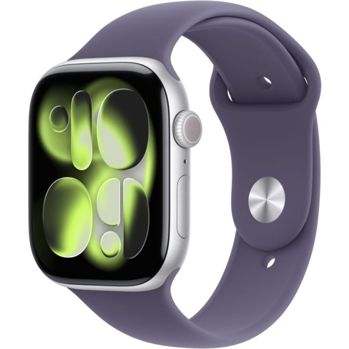 Montre connectée APPLE WATCH 46mm Alu Argent / Violet Serie 11 M/L