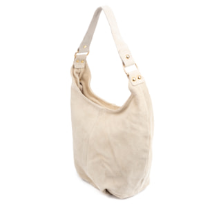 Basiano Bolso de hombro Mujer. Piel auténtica Gamuza