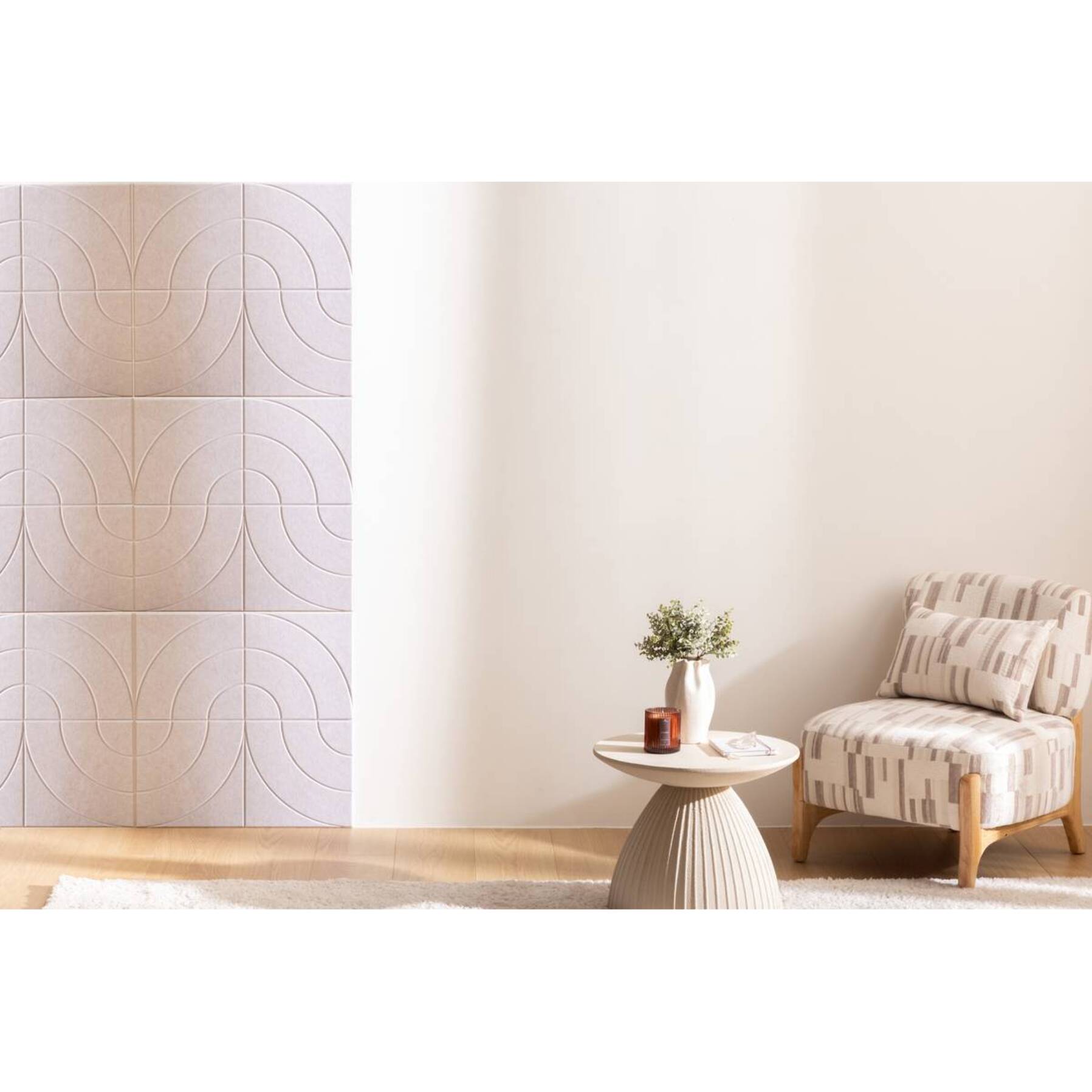 Lot de 4 panneaux décoratifs Feutrine gris 30x30cm