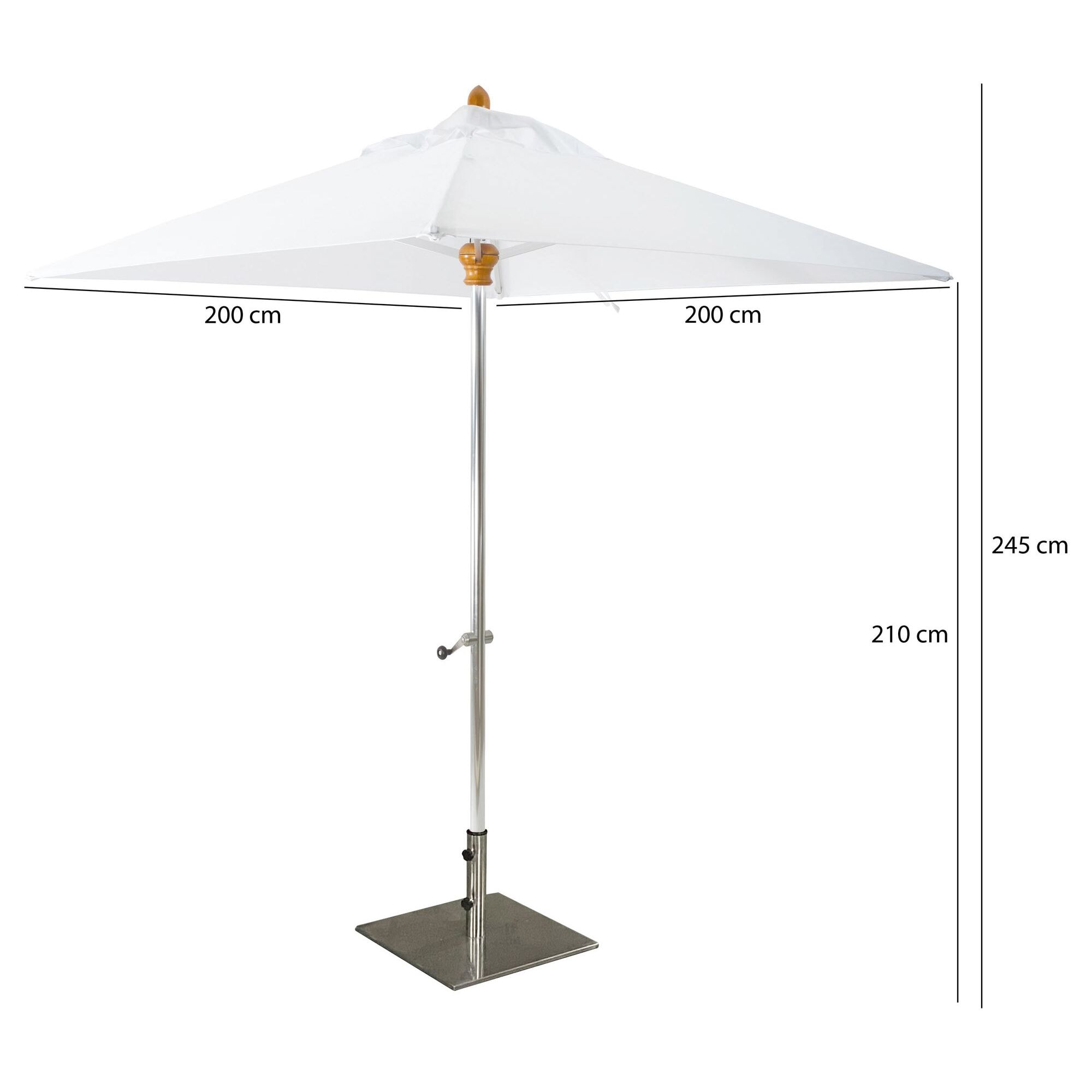 Parasol en aluminium et toile blanc 200cm COMETE