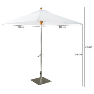 Parasol en aluminium et toile blanc 200cm COMETE