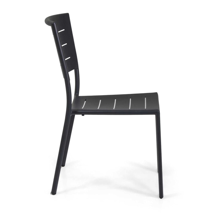 Sedia Vacchetti Delta in alluminio antracite cm45x59,5h85