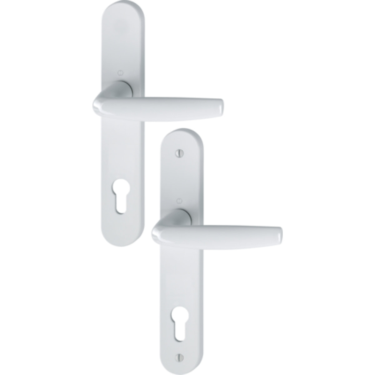 Ensemble de porte plaque large Atlanta HOPPE Blanc 9016 - Clé i - entr.92 C8 ép.68/77 - 282416