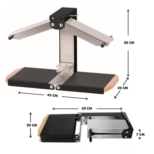 Appareil à raclette - Brézière® PREMIUM - Noir - Poignées bois - Couteau inclus