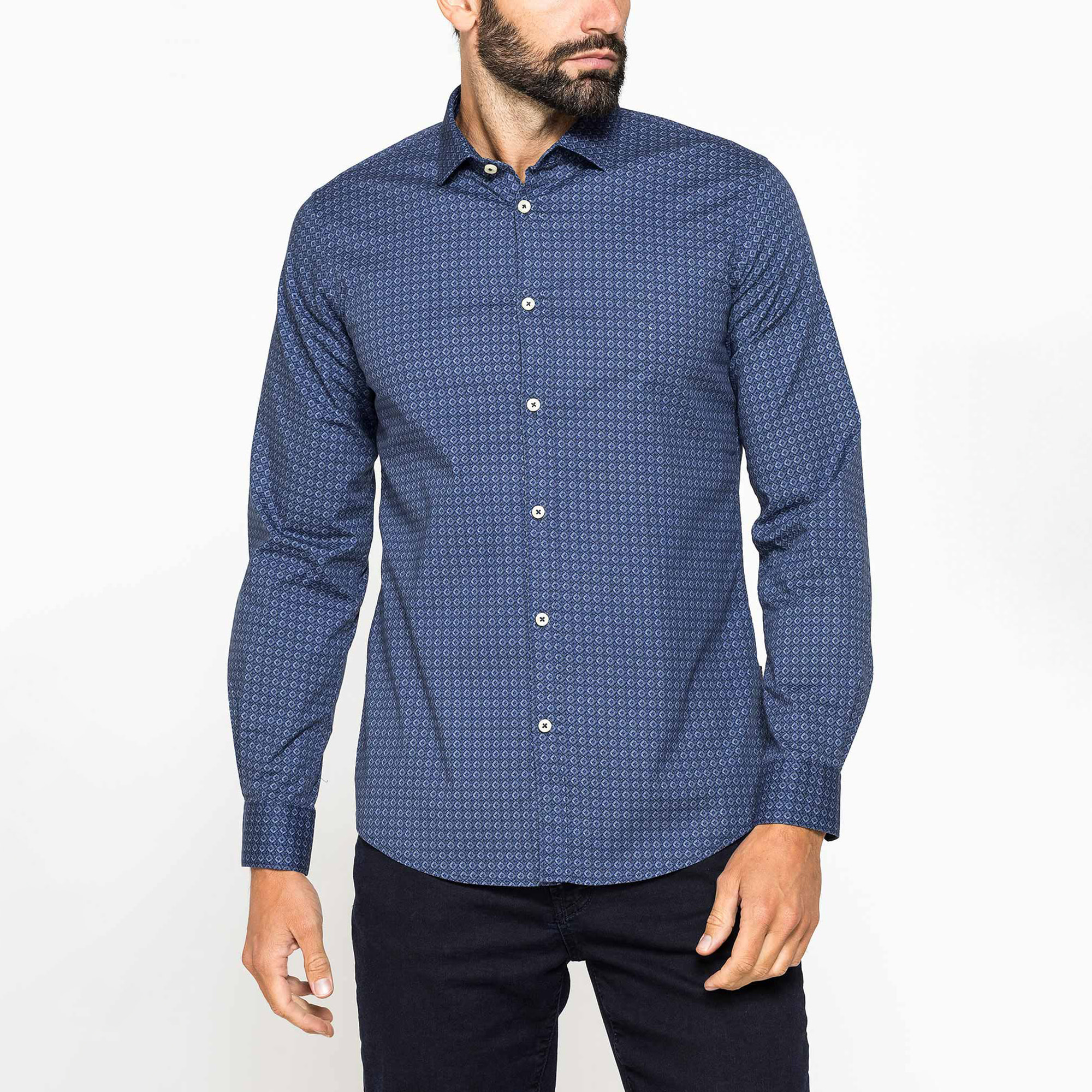 CAMICIA SLIM FIT IN POPELINE STRETCH