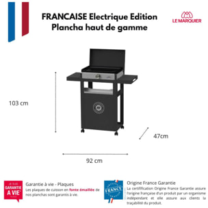 La Plancha Francaise Electrique 150 Duo Edition (Couvercle, Chariot, Porte Épices Et Rideau Inclus) - LE MARQUIER