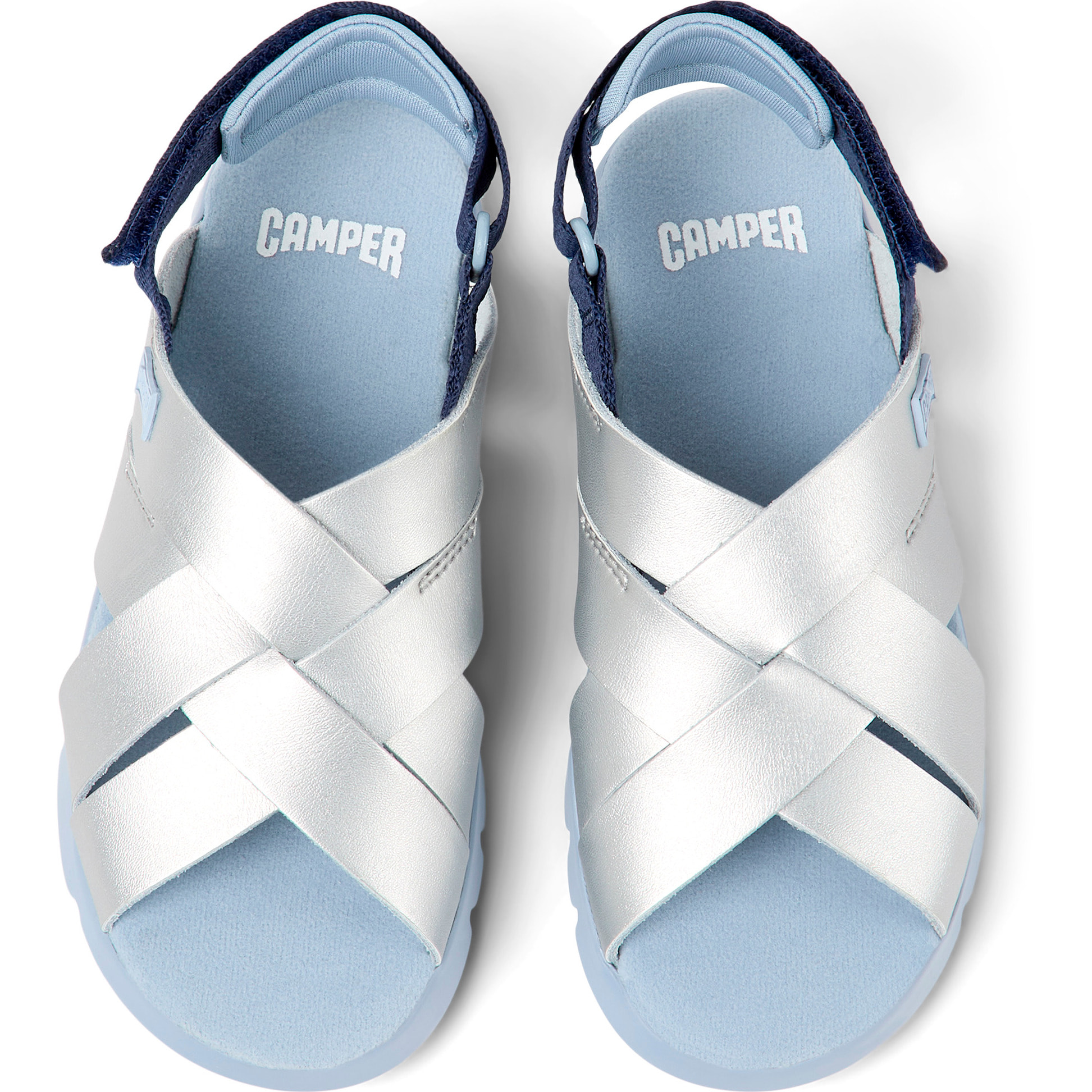Sandalias - CAMPER Oruga - Plateado - Cuero liso