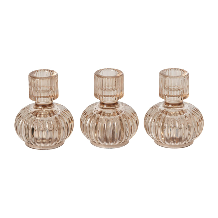 J-Line boîte de 3 chandeliers - verre - beige