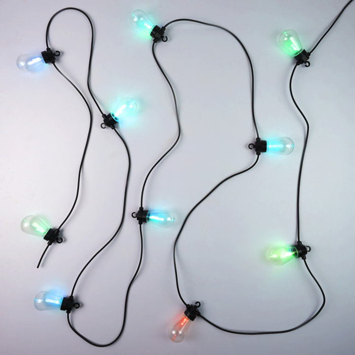 Guirlande Ampoule Transp Rgb Exterieur 4m50
