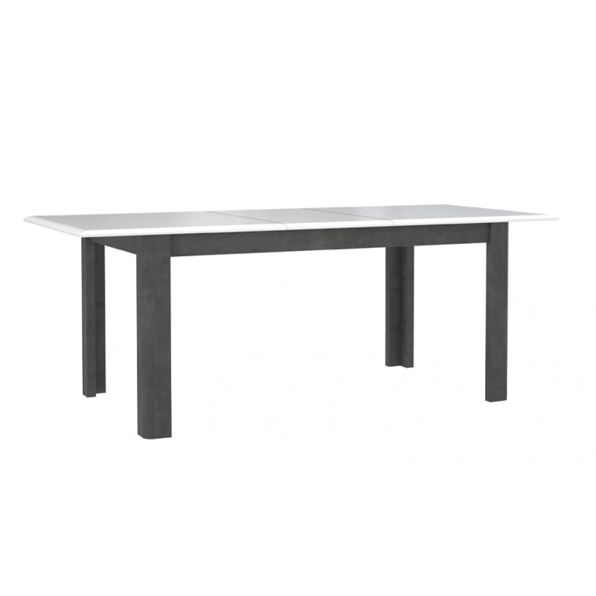 Table de repas extensible gris foncé et blanc 160/207 cm - MONACO