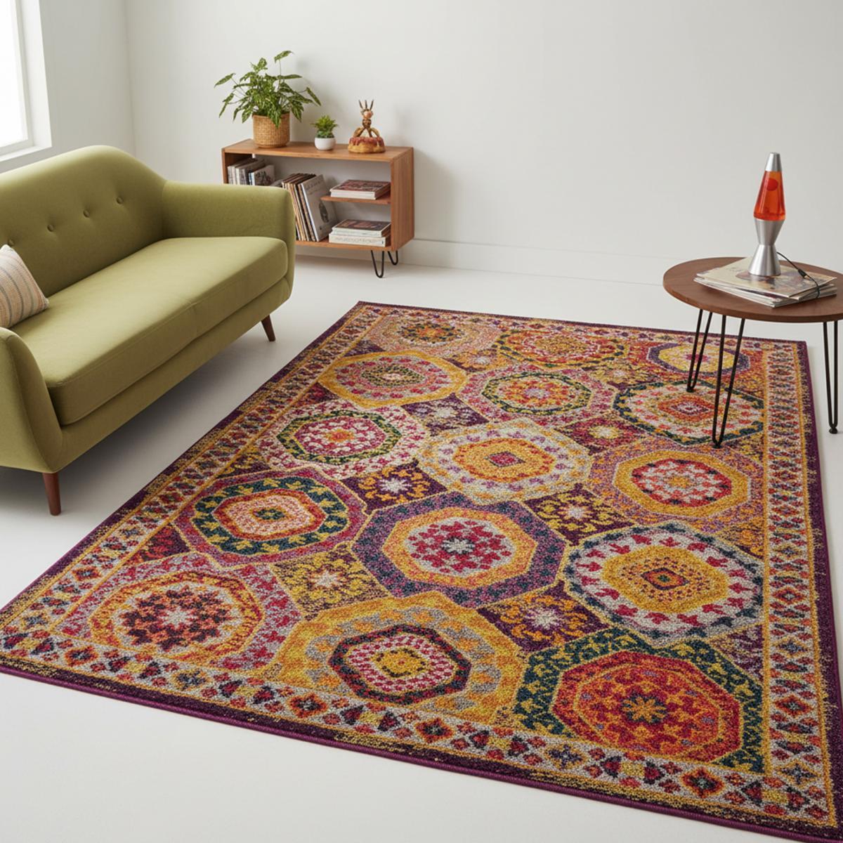 Tapis oriental tissé motif ethnique NOSI