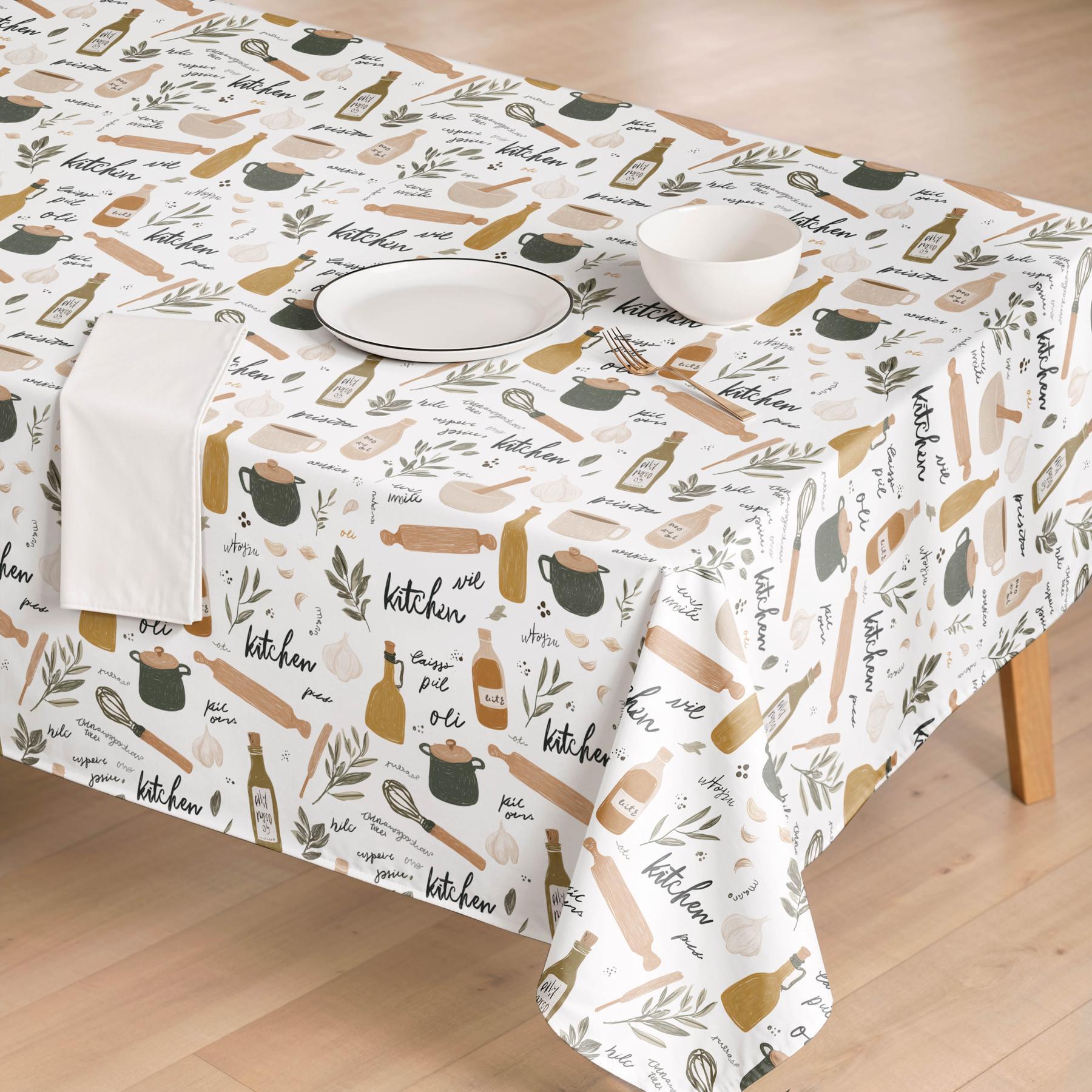 Nappe anti-taches KITCHEN OCRE - enduite