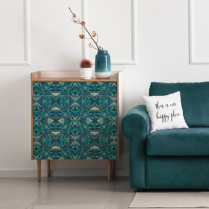 Sticker meuble marbre bleu et vert 60 x 90 cm