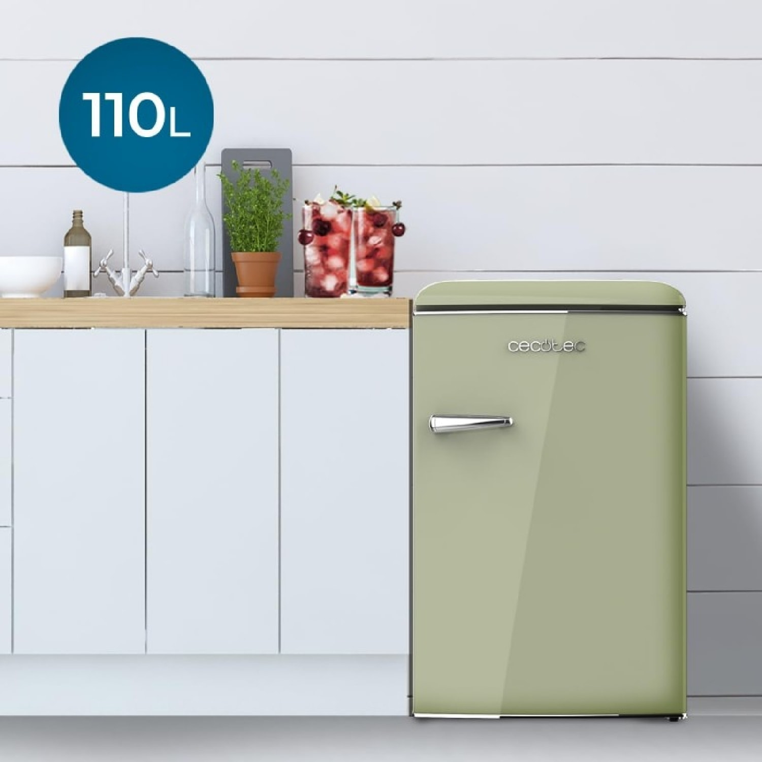 Cecotec Frigorífico retro Bolero CoolMarket TT Origin 110 Green E