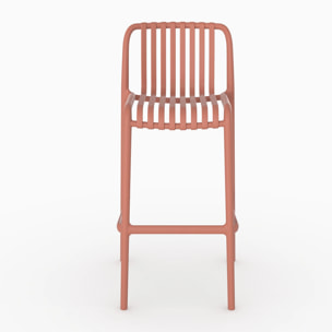 Lot de 2 chaises de bar de jardin 76 cm en plastique terracotta - Duli