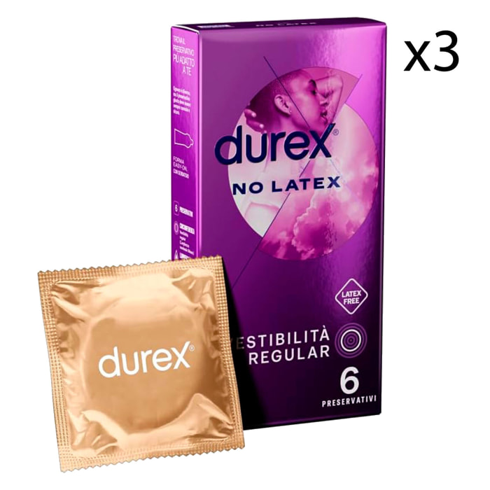 3x Preservativi Durex No Latex Anallergici - 18 Profilattici