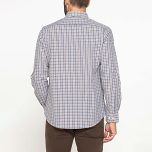 CAMICIA FANTASIA TINTO FILO CON COLLO BUTTON-DOWN