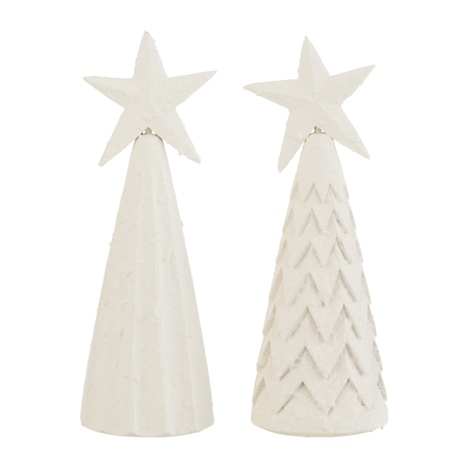 J-Line décoration Sapin De Noël - bois - blanc - small - 2 pcs