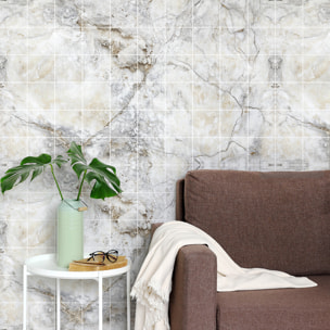 Stickers muraux - Sticker Mural Carrelage adhésif Cuisine Salle de Bain - 60 STICKERS CARRELAGES MARBRE D'ALGER