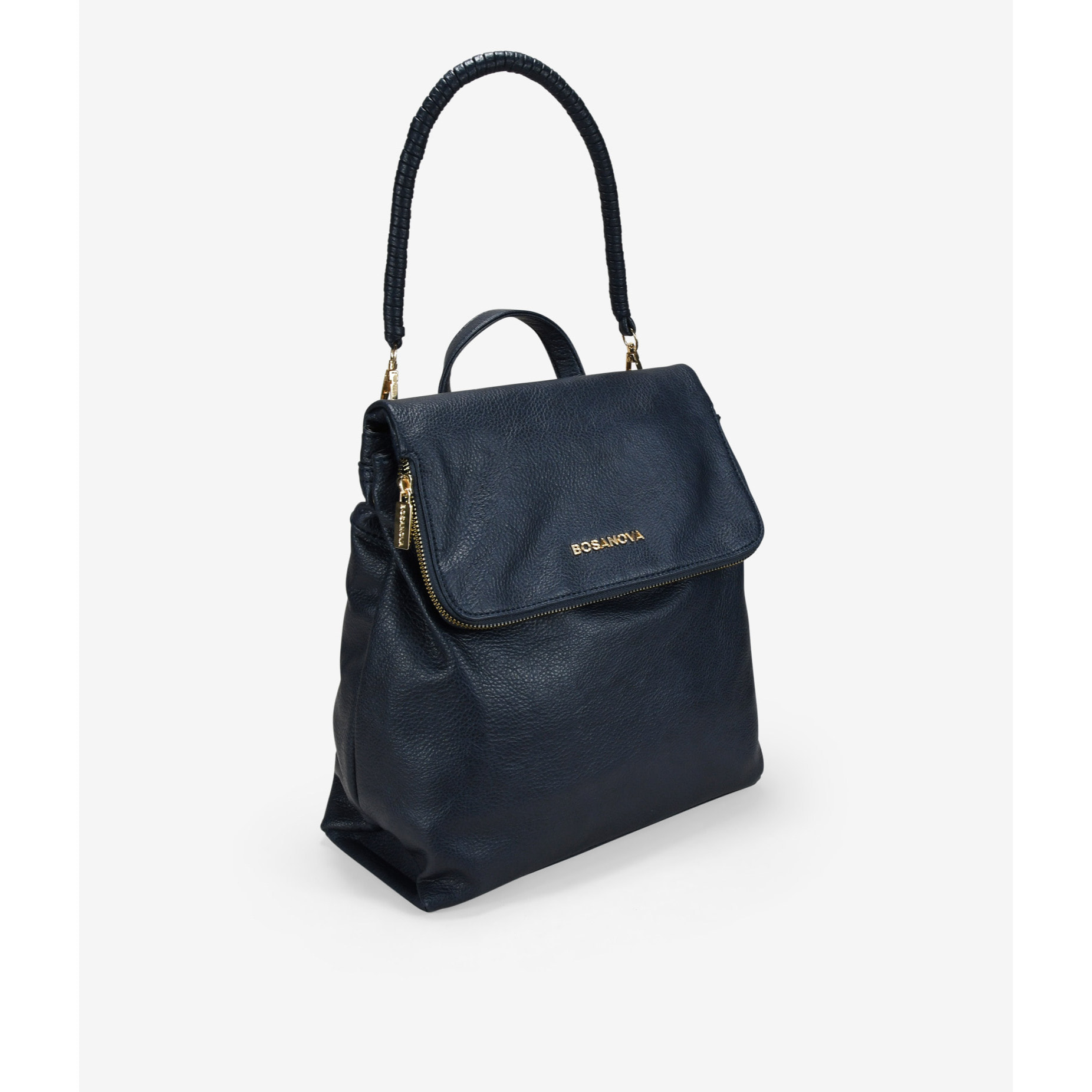 Mochila casual azul marino con solapa