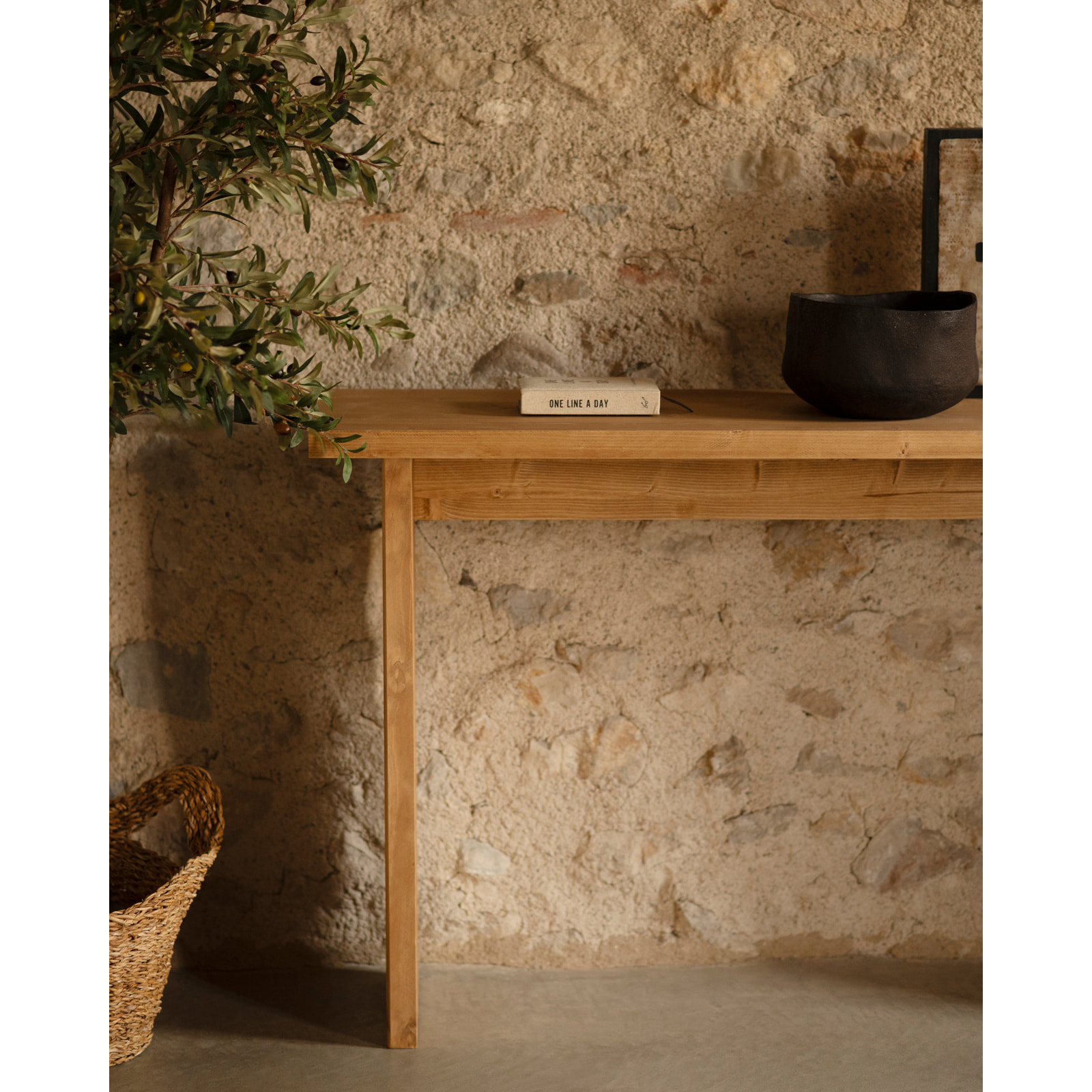 Console en bois massif ton chêne moyen de 120x80cm Hauteur: 35 Longueur: 120 Largeur: 80