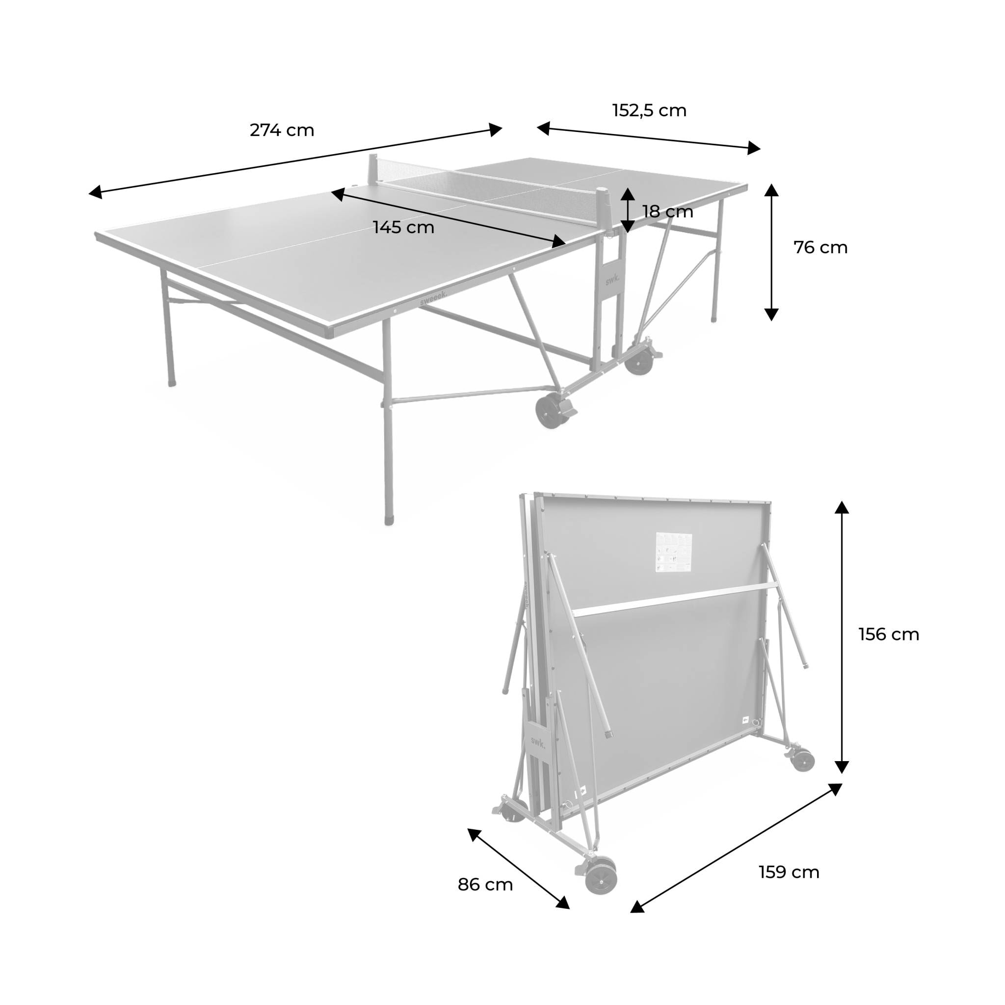 Table de ping pong intérieure premium avec 2 raquettes et 3 balles TABLE DE PING PONG INTÉRIEURE