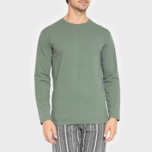Pigiama uomo in flanella cronos verde