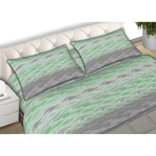 Completo Lenzuola In Calda Flanella Made in Italy Pretty Verde