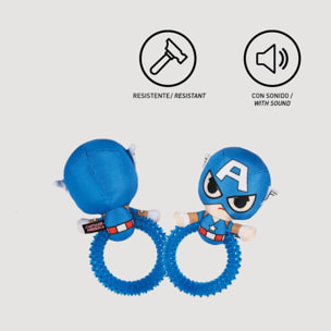 Aro mordedor tpr para perros diseño capitan américa