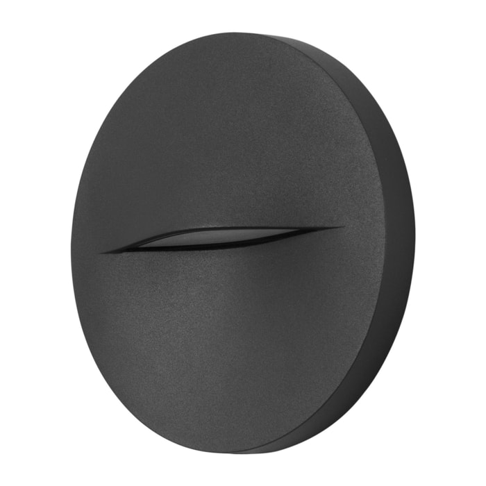 Forlight Hide - Aplique de Pared LED Circular para Señalización de Caminos y Rodapiés con Luz Neutra 4000K Color Gris Urbano