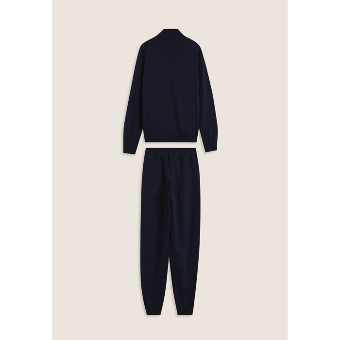 Tuta uomo in cotone con felpa full-zip e collo alto