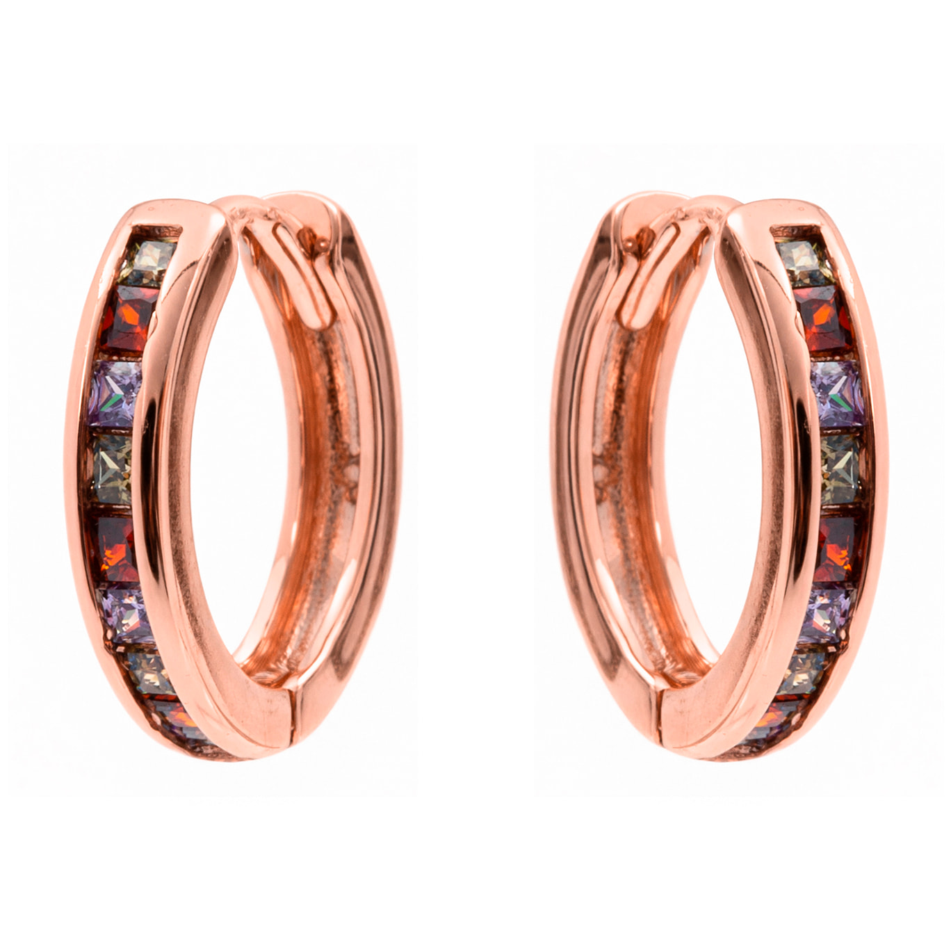 Pendientes Ulanbu acabado oro rosa 18k