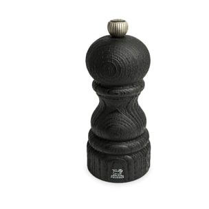 Moulin à poivre manuel en bois upcyclé noir, 12 cm - 5in Paris Nature Black