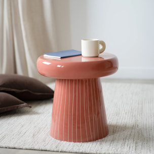 Table d'appoint ronde en métal rose D41 cm - Rosalie