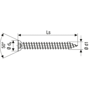Vis SPAX Châssis PVC Torx - Ø7.5 x 120 mm - Tête plate fraisée - Filetage Total Boite de 100 - 1021010751205