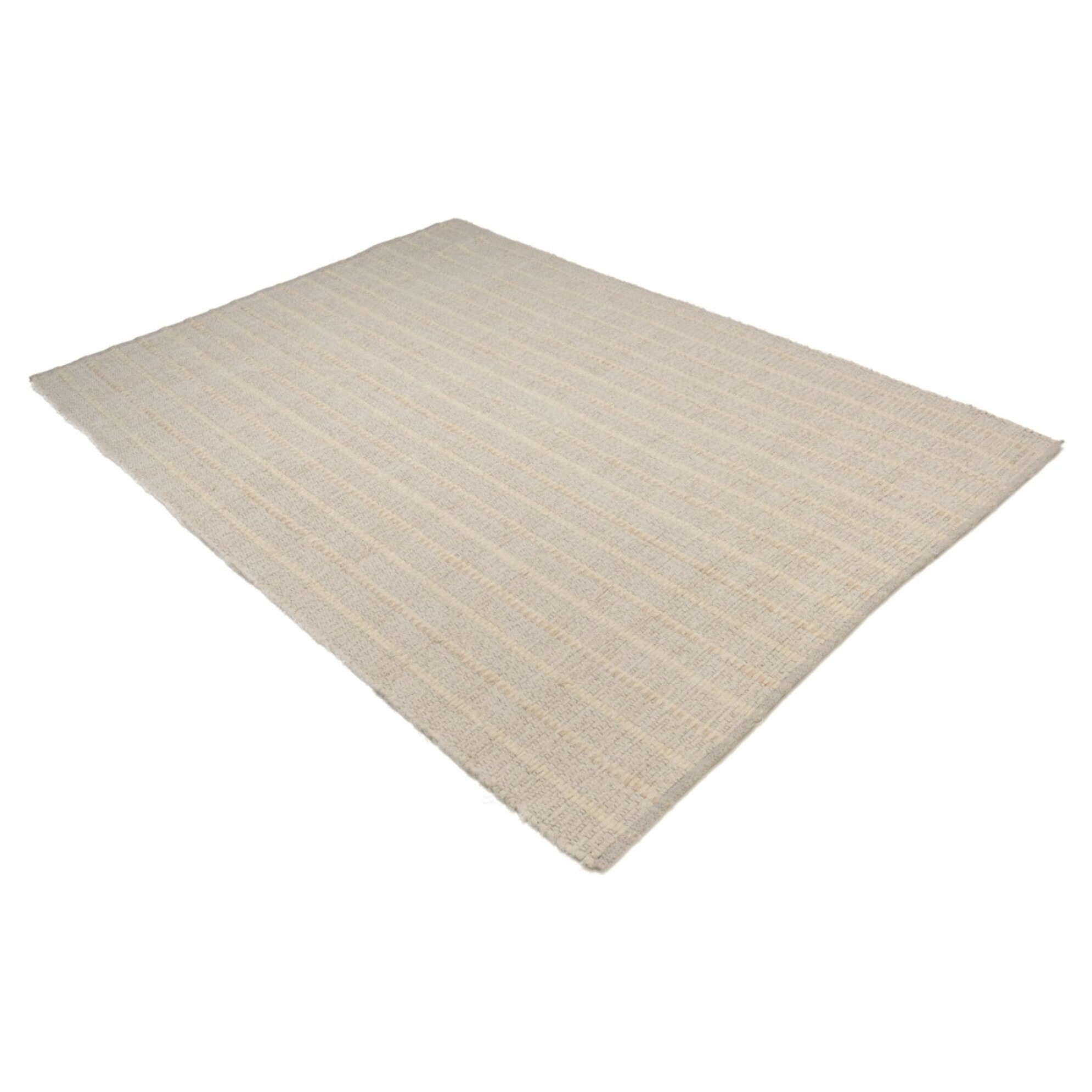 SACHA - Tapis rectangulaire 160x230cm en coton recyclé couleur ivoire