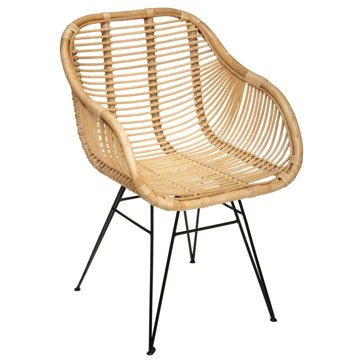 Fauteuil "Koeta" métal rotin