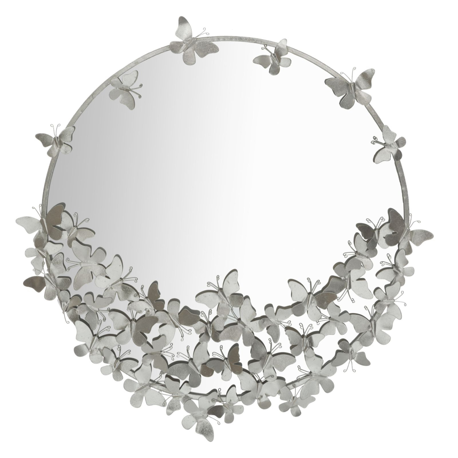 SPECCHIO FARFALLE ROUND SILVER CM Ø 91X3X94