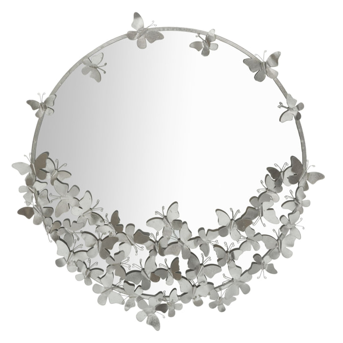 SPECCHIO FARFALLE ROUND SILVER CM Ø 91X3X94