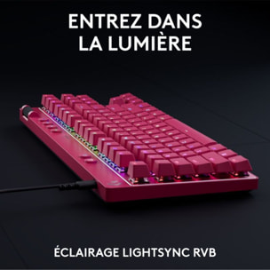 Clavier gamer LOGITECH G Pro X TKL Rapid Magenta