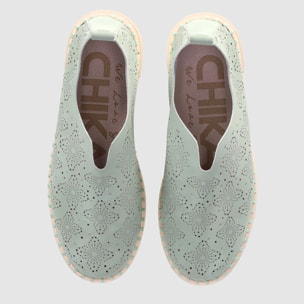 Zapatos de Piel Sintética - Verde - Tacón: 4 cm