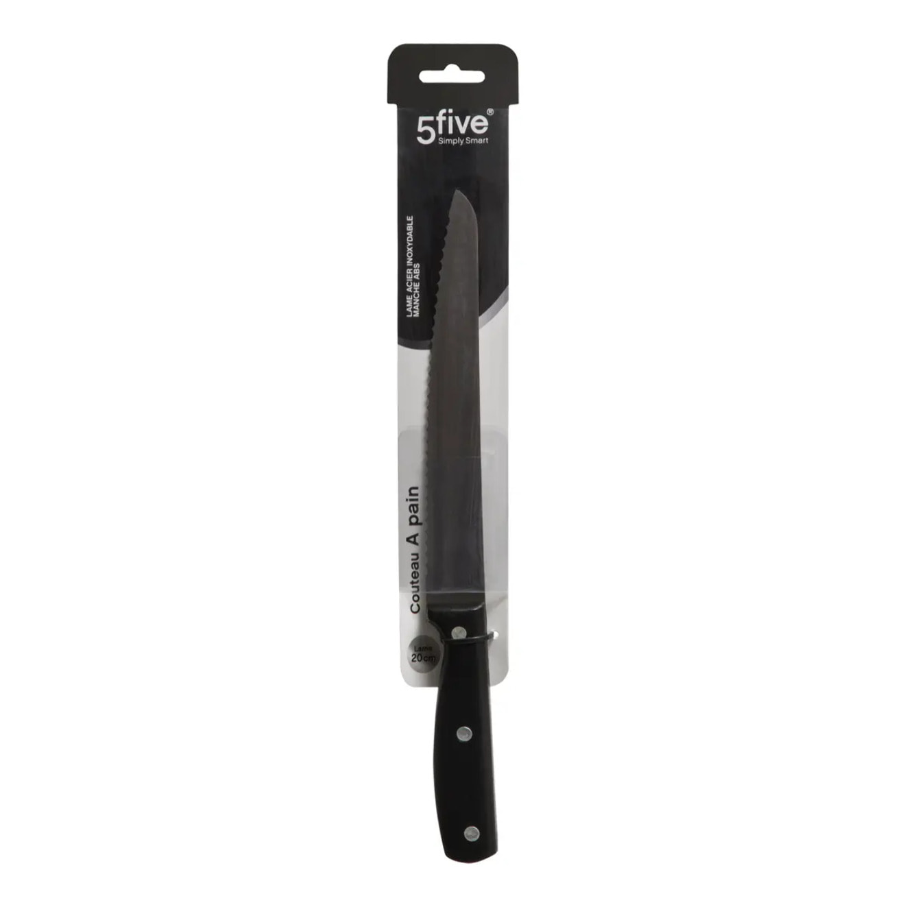 Couteau à pain inox "Essentiel Black" lame 20cm
